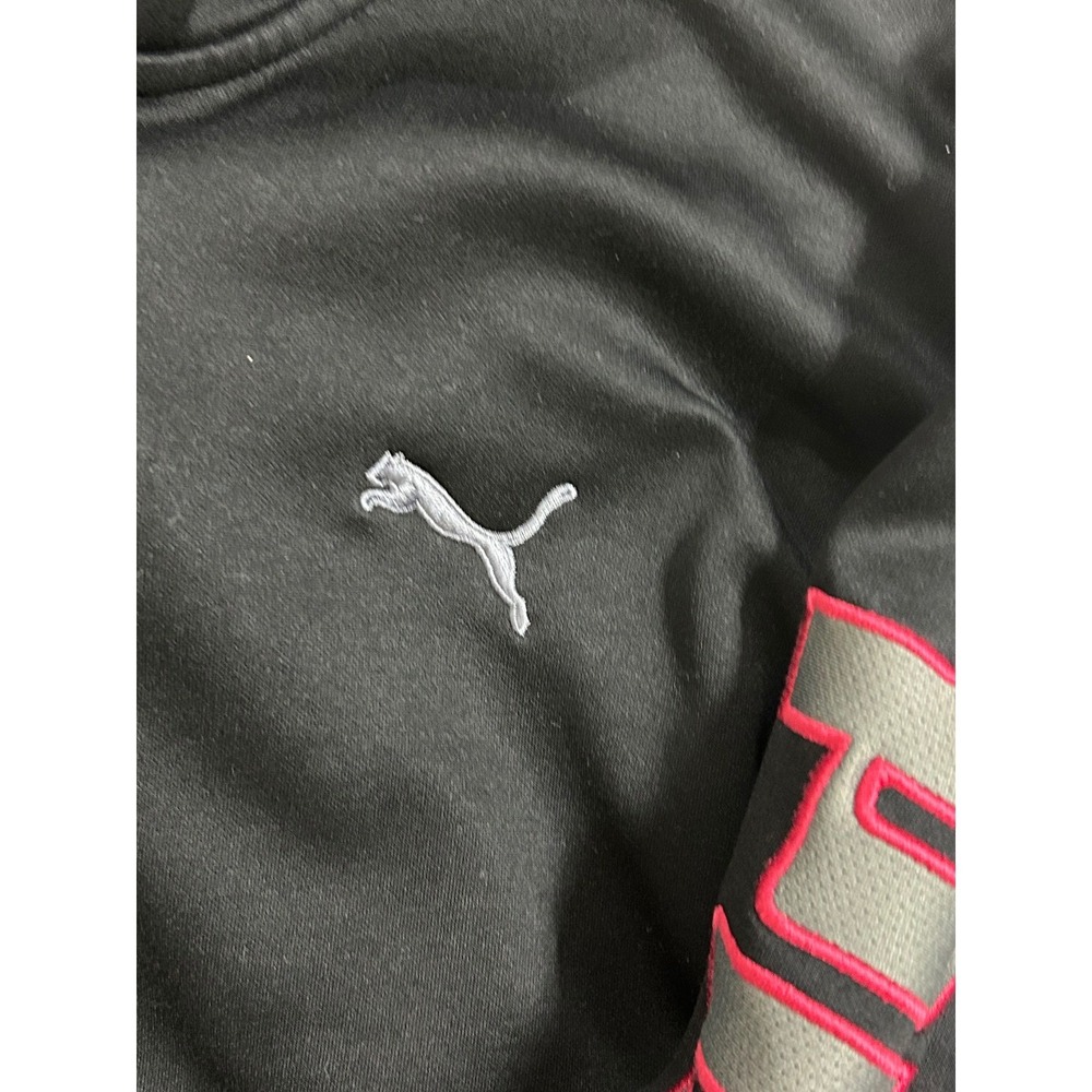 Puma Full‎ Zip Hoodie Jacket Mens Activewear Athletic Black Logo - Picture 2 of 8